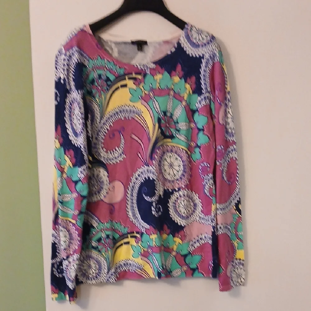 Talbots Multicolor Paisley Sweater - Picture 1 of 3
